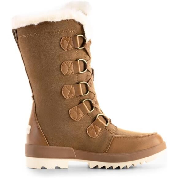 Women's Winter Boots Mid-Calf Boots Faux Fur Lined Lace Up Anti-slip Booties - Picture 2 of 6